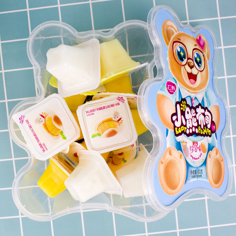 凯偲洽 很可爱的零食小熊布丁果冻创意食品礼物多口味大约14个一盒装