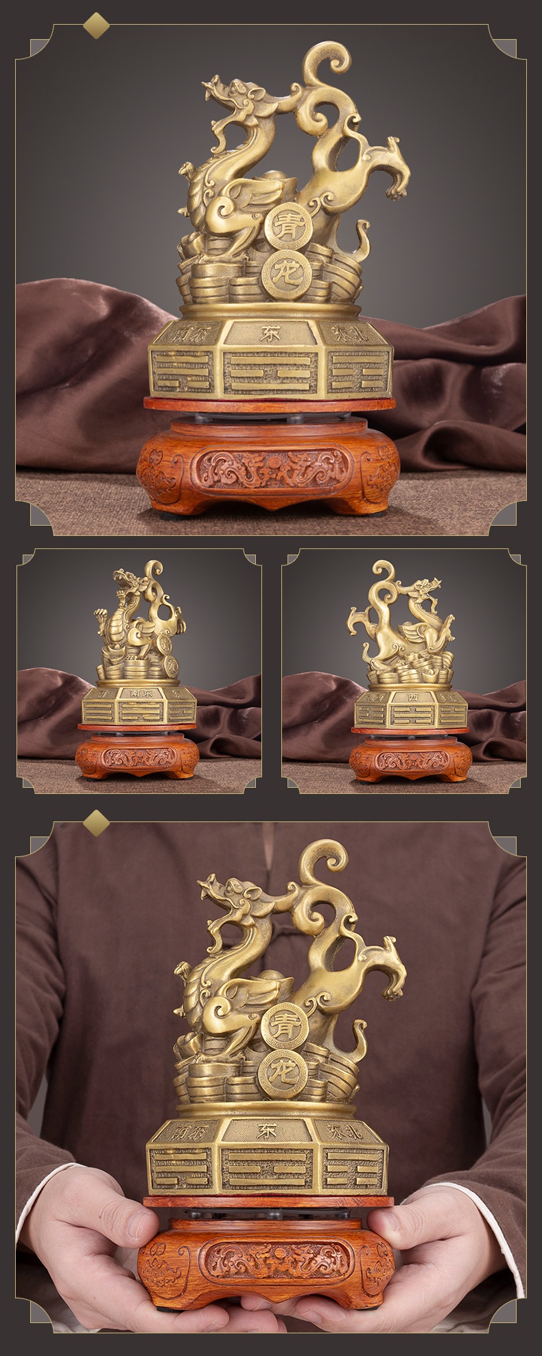 京石云 新品 非非纯铜四方神兽摆件四大神兽青龙白虎朱雀玄武四方神