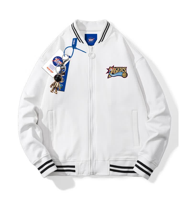 腾讯体育nba旗舰店同款76人队棒球服夹克潮西蒙斯25号队服外套男bqf62