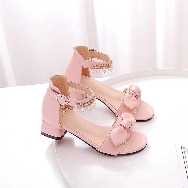 儿童凉鞋女小学生高跟女孩公主女童夏季穿的气质款软底12中大童10岁鞋