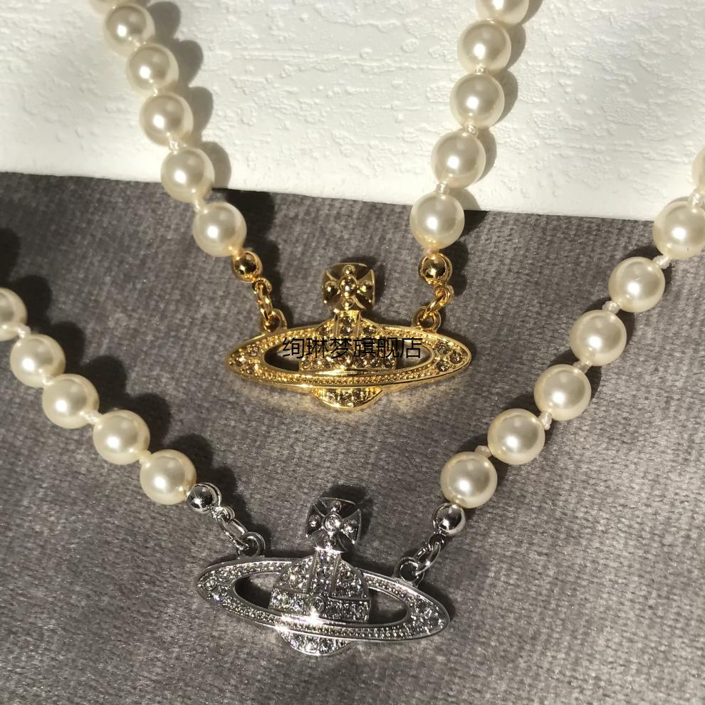 西太后土星项链高版本西太后土星珍珠项链女薇薇安choker小众锁骨链