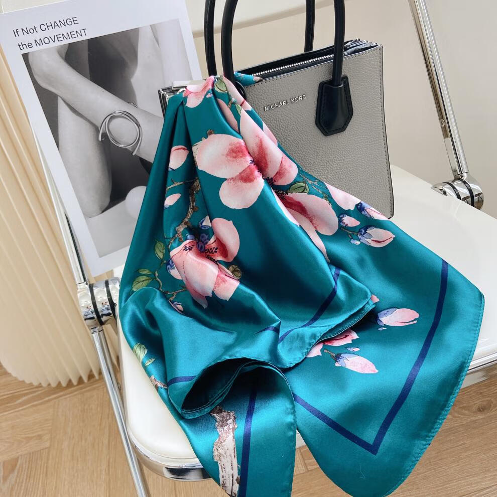 【闪电发货】奥罗拉丝巾 杭州丝绸妈妈丝巾夏女士90大方巾薄款装饰