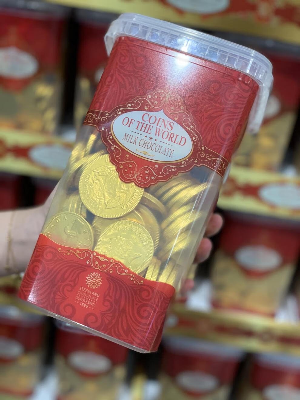 5折 上海costco荷兰steenland金币牛奶巧克力进口硬币糖果零食1250g