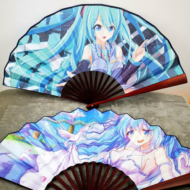 扇子明日方舟崩坏三鬼灭之刃扇子动漫折扇辉夜东方明日方舟洛天依随身