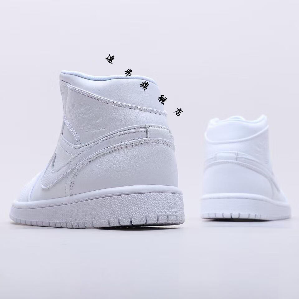 乔1 mid 纯白 aj全白高帮男女nike 旗舰官方 旗舰官方aj1高帮纯白专柜