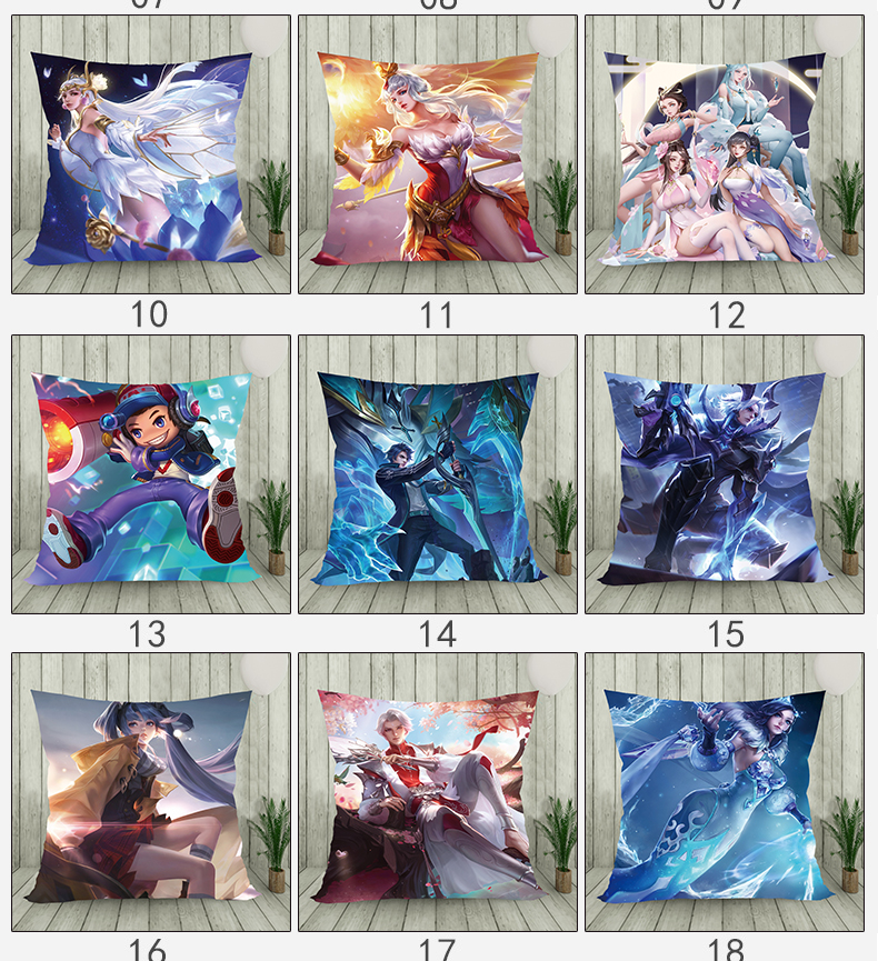 王者荣耀卡通动漫抱枕定制游戏周边礼物李白诸葛亮兰陵王靠垫枕头532x