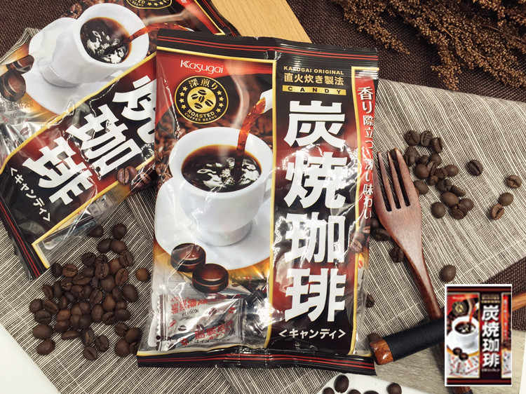 日本进口零食春日井炭烧咖啡糖92g 香浓咖啡办公室零食小吃 1包入