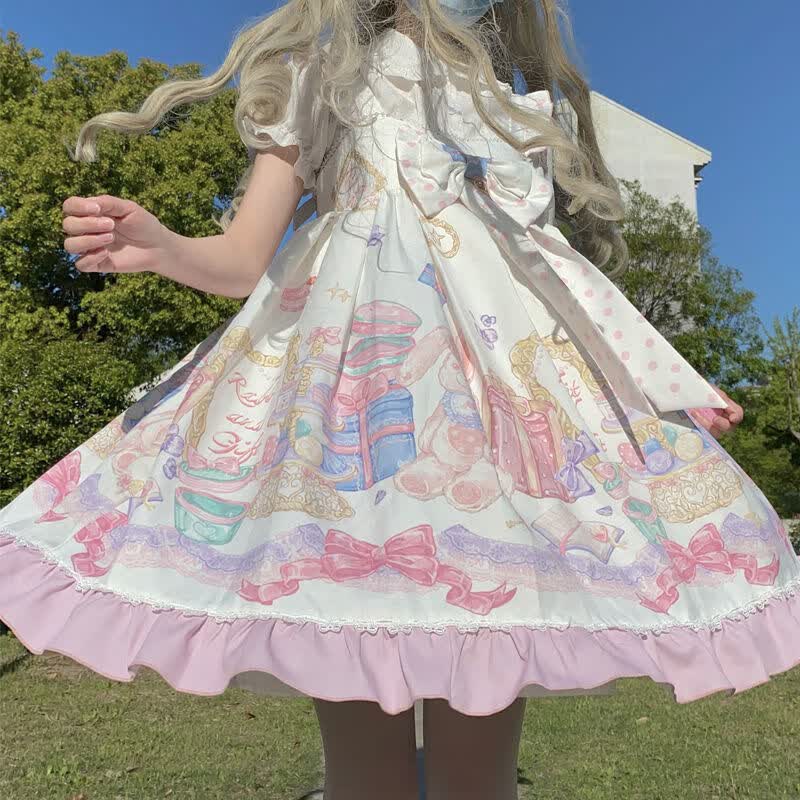 洛丽塔洋装星空裙lolita名媛派对洋装jsk吊带连衣裙女 粉色jsk l