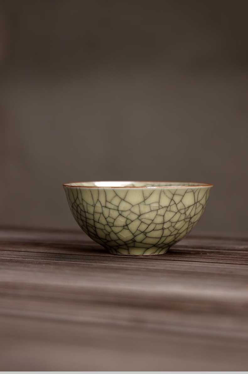 吾尚文化 哥窑茶具龙泉青瓷冰裂纹茶杯官窑品茗杯主人杯陶瓷功夫茶盏