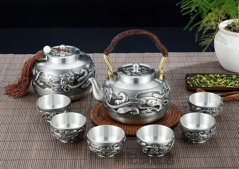 黄酒温酒器 锡壶纯锡温酒壶太白烫酒壶中式家用暖酒器热黄酒手工烧