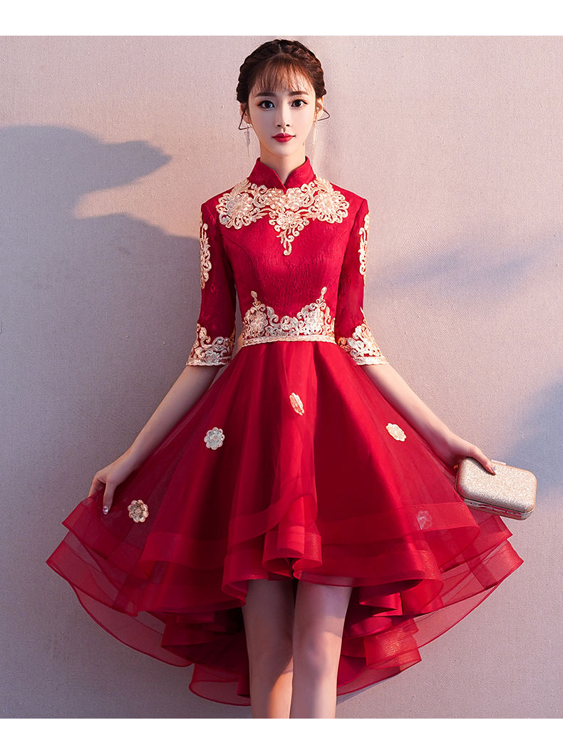 敬酒服新娘2020春款新款女短款显瘦答谢宴结婚衣服红色订婚礼服 酒