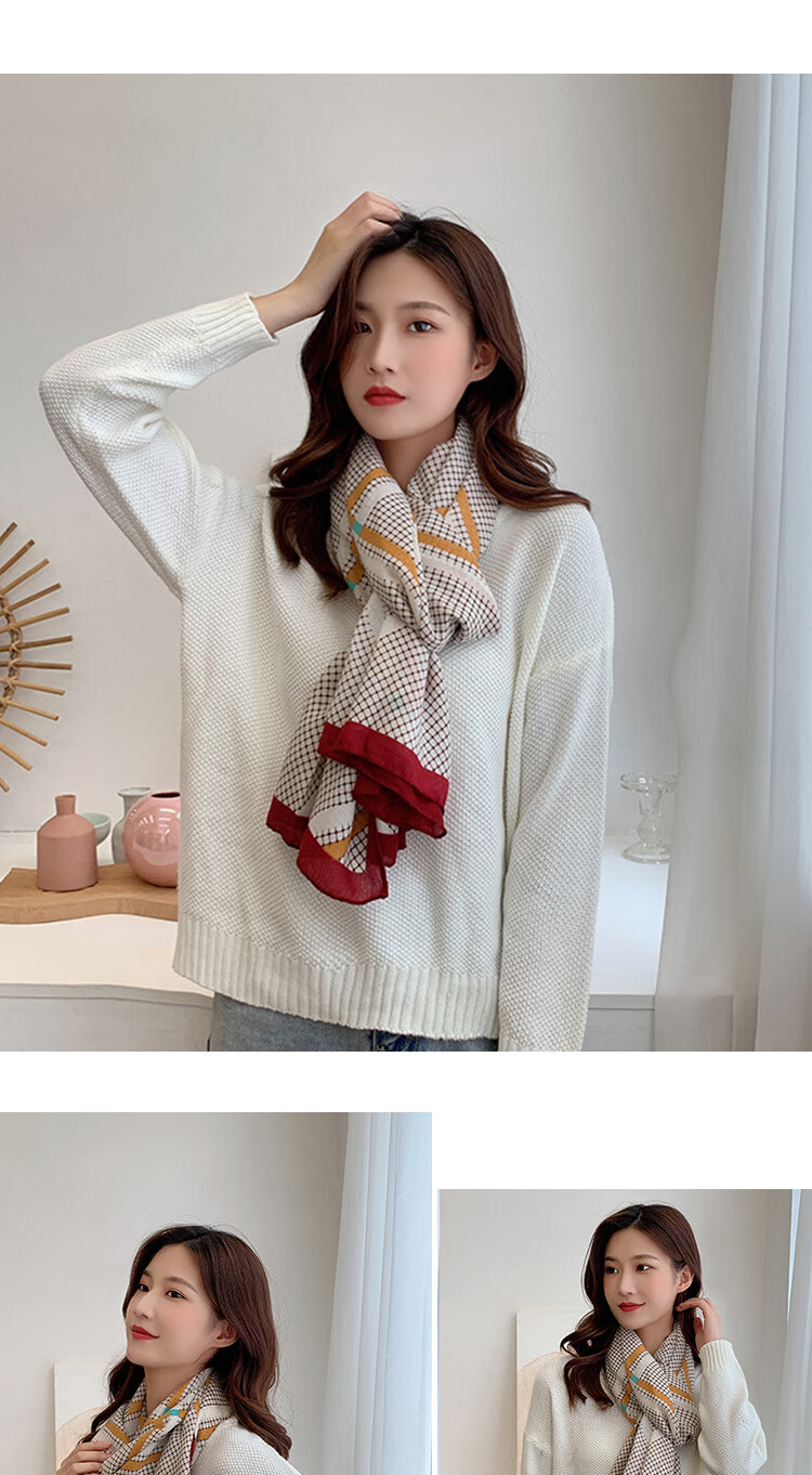 【高品质】围巾女2020冬季新款棉麻围巾女士气质百搭围脖冬季保暖装饰