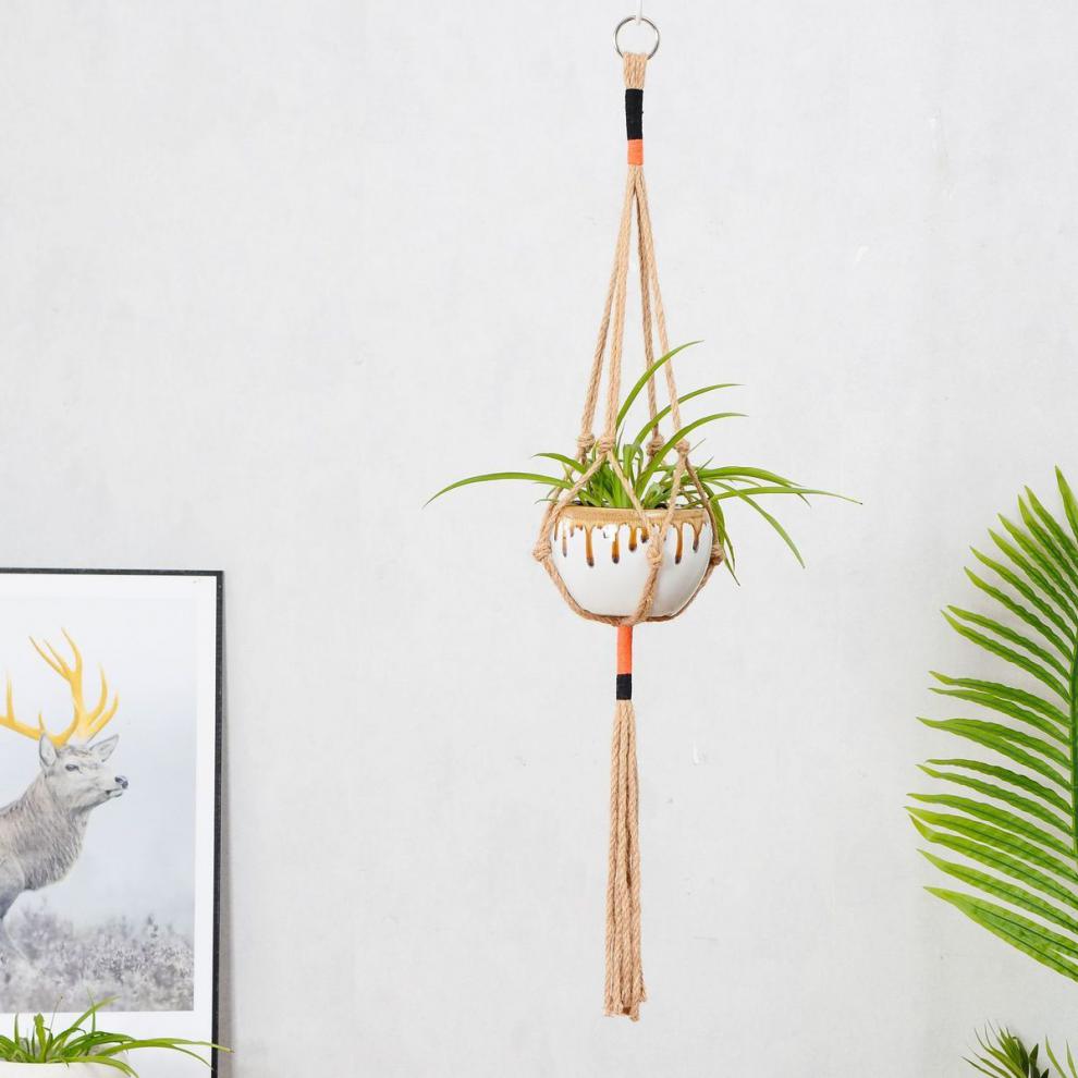 吊兰花盆阳台北欧悬挂式麻绳花盆花架垂吊吊绳简约手工编制吊篮室内外
