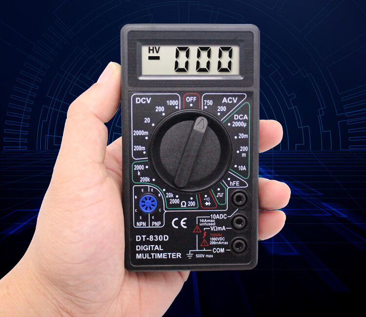 袖珍型数字万用表带蜂鸣测电压电流电阻二三极管表表笔 830d带蜂鸣万