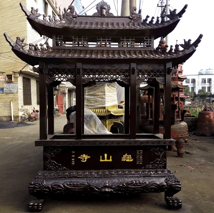 户外香炉 大型户外铸铁香炉寺庙祠庵堂供佛道教用长方形带盖八龙柱