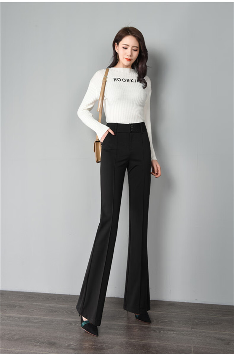 啦叭库夏季小喇叭西裤2020新款春夏女裤高腰显瘦ol垂感微喇叭裤女长裤