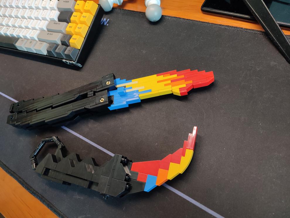 csgo手办积木国产兼容csgo积木刀弹簧布伊蝴蝶爪子m9暗影猎杀者拼装刀