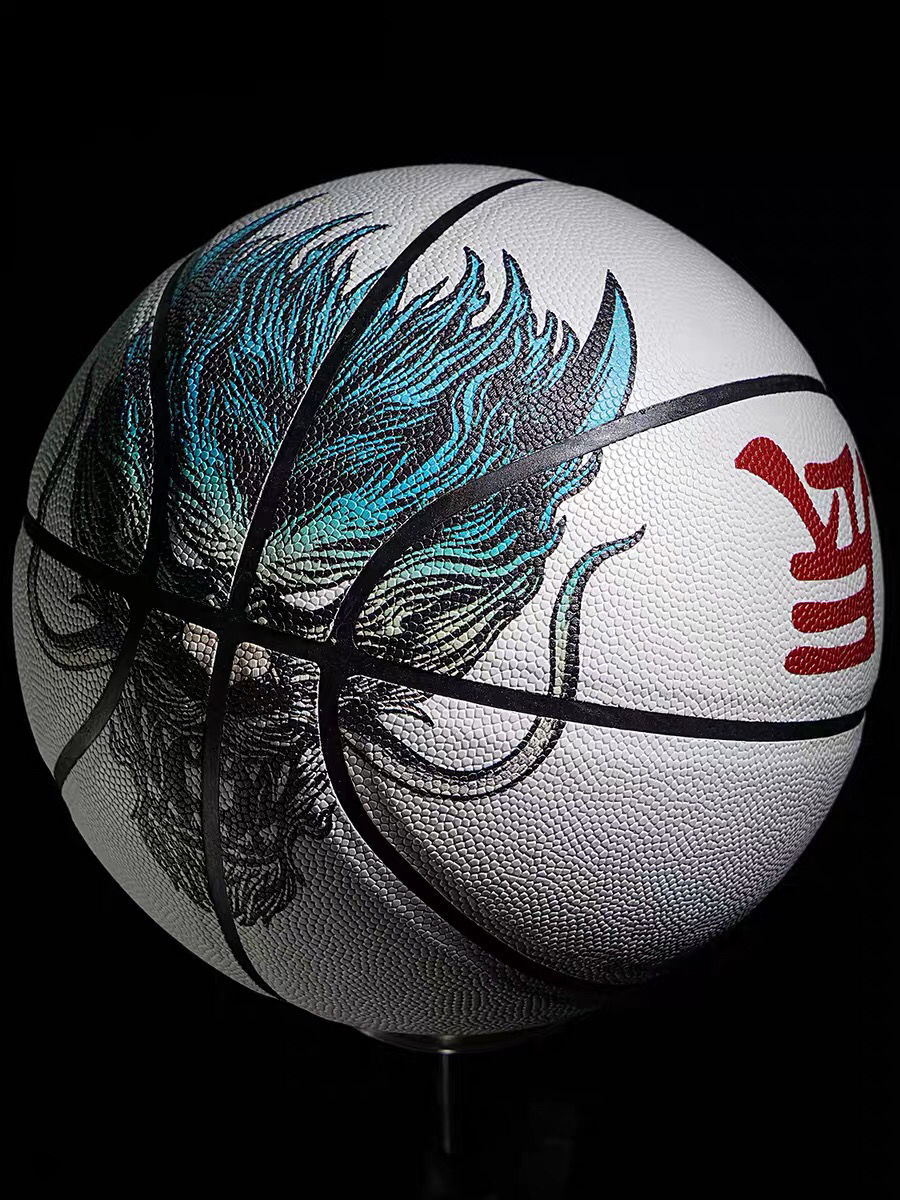 国潮困兽之斗青龙白虎篮球耐磨白色皮防滑软皮比赛标准7号 白虎寅篮球