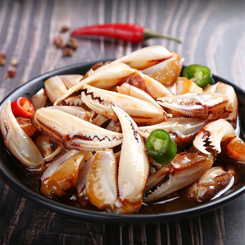 醉蟹钳小海鲜生呛大螃蟹脚梭子螃蟹脚花蟹腿罐装即食小海鲜不辣280g