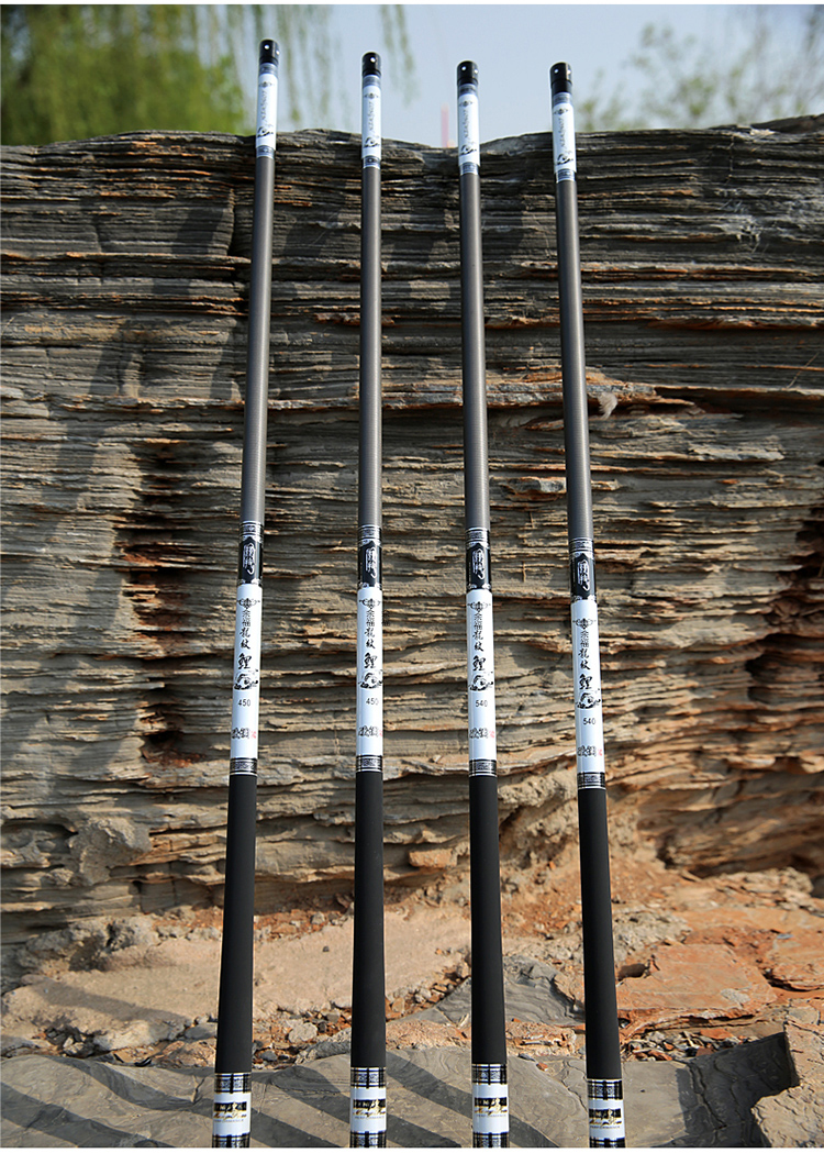 龙纹鲤鱼竿手竿碳素短节溪流竿超轻超硬548910米钓鱼竿54米前2节礼包