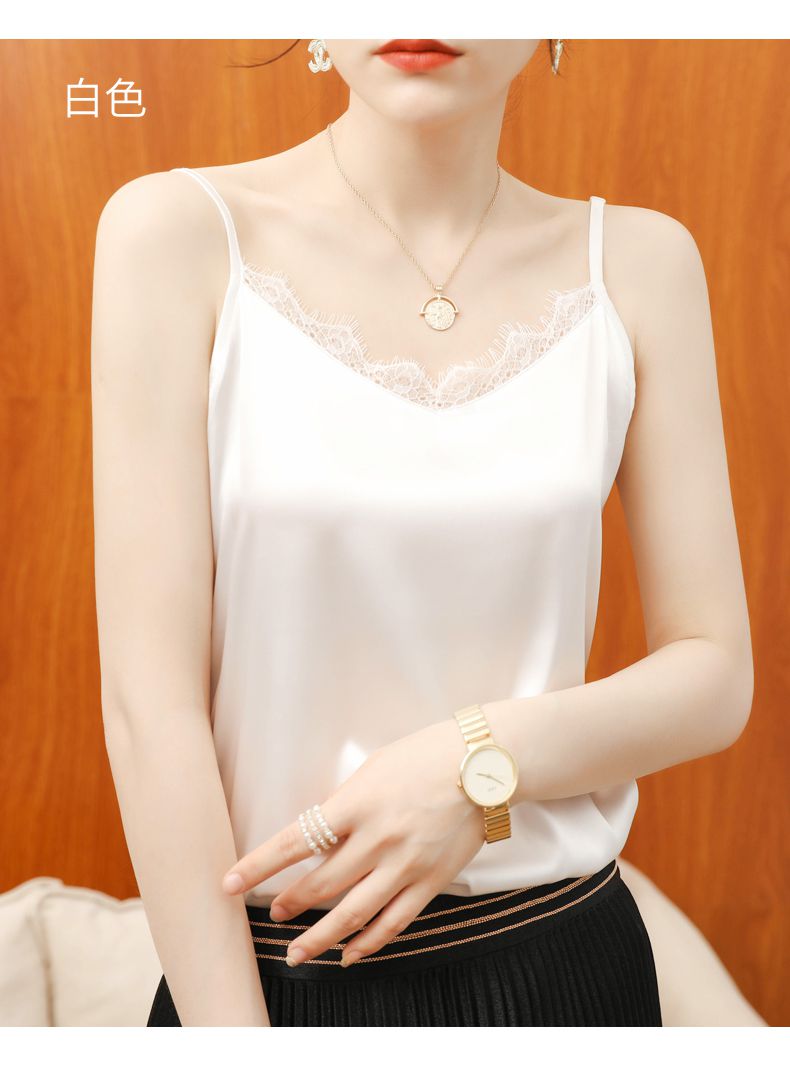 蕾丝边美背打底吊带小背心内衣女v领吊带女夏季打底性感蕾丝小背心