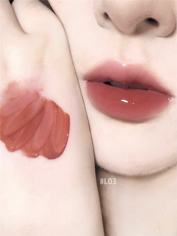 hyntoor黑兔唇釉零妆感镜面水光显白口红平价学生唇彩成膜l04裸粉l03