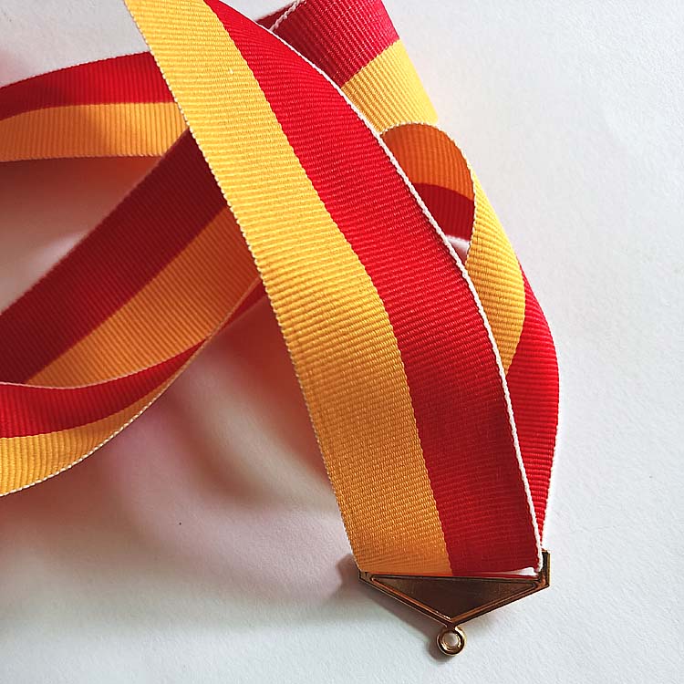 fgacct 红白蓝金丝带奖牌挂绳奖章横批绳定做运动奖牌彩带挂带绶带