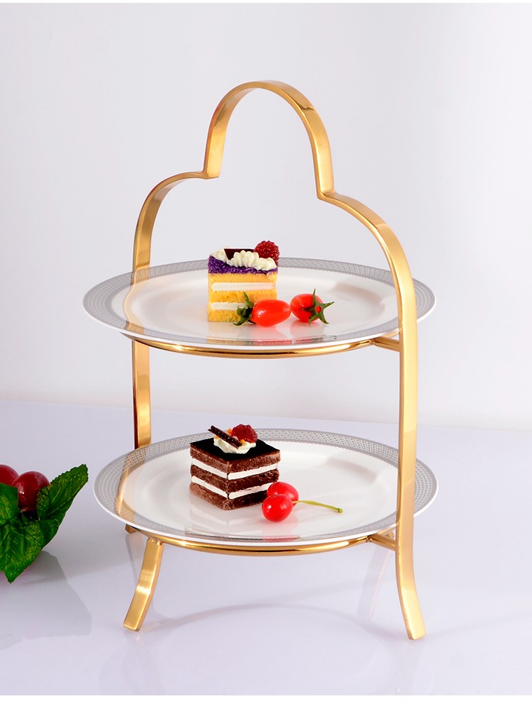 茶歇盘英式三层下午茶点心架婚礼甜品台摆件蛋糕架水果托盘子冷餐茶歇