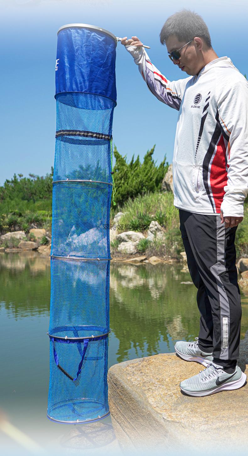 2022新款海龙王鱼护黑坑野钓钓鱼折叠网兜防挂速干加厚小型渔护包鱼袋