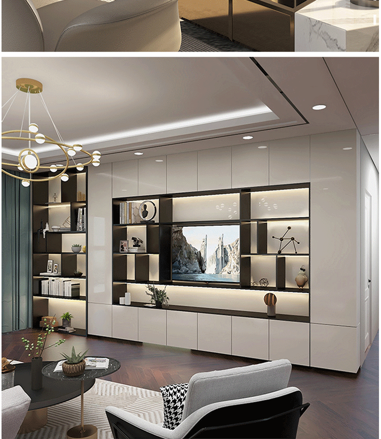 成品金属壁龛不锈钢电视背景墙壁龛壁柜嵌入式收纳柜隔断轻奢成品金属