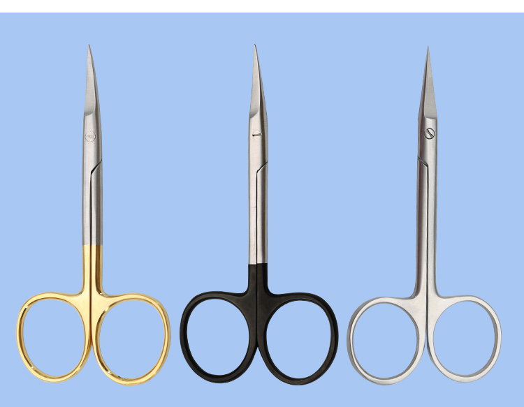 眼科剪医用双眼皮剪刀拆线手术弯尖特快专用美容精细组织剪小剪刀金柄