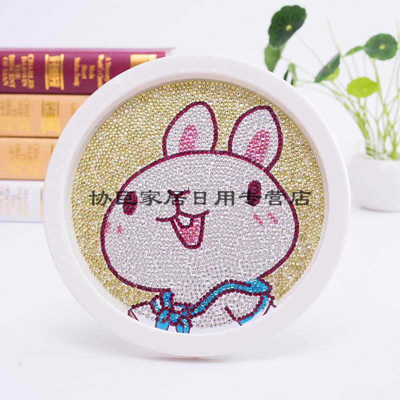 儿童钻石画圆框满钻新款小学生点钻贴画男女孩玩具带框手工材料包lc