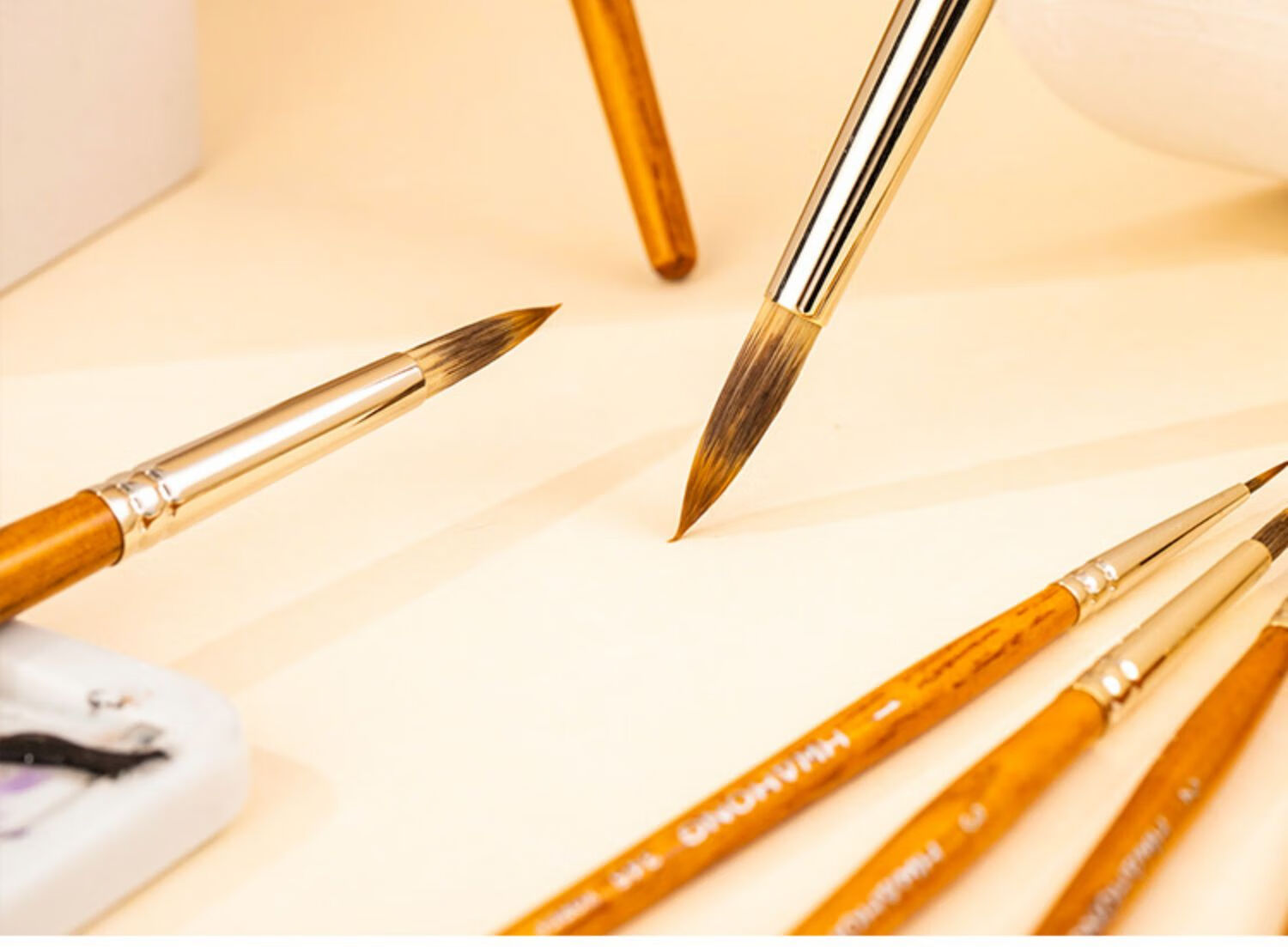 hwahong华虹345木杆水彩画笔极细绘画勾线笔面相美甲笔345系列0