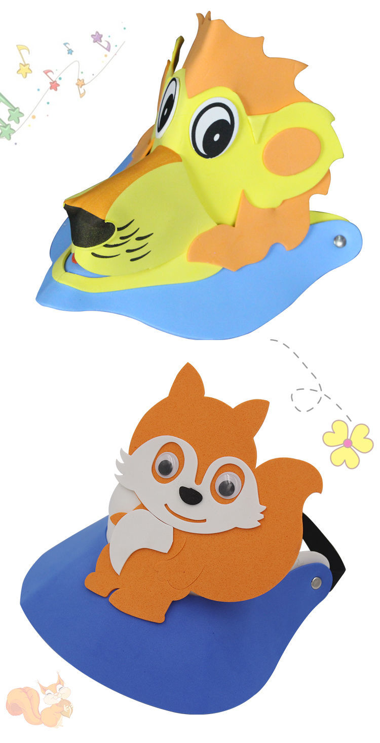 动物头饰幼儿园 儿童节幼儿园eva卡通动物帽子头饰子游戏话剧演出表演