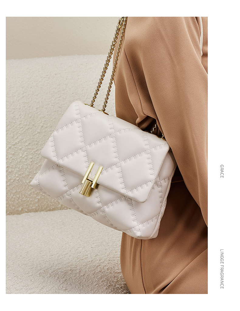 昭奢牛皮包包奢饰品女包时尚单肩包流行小香风链条包女士斜挎包女包潮