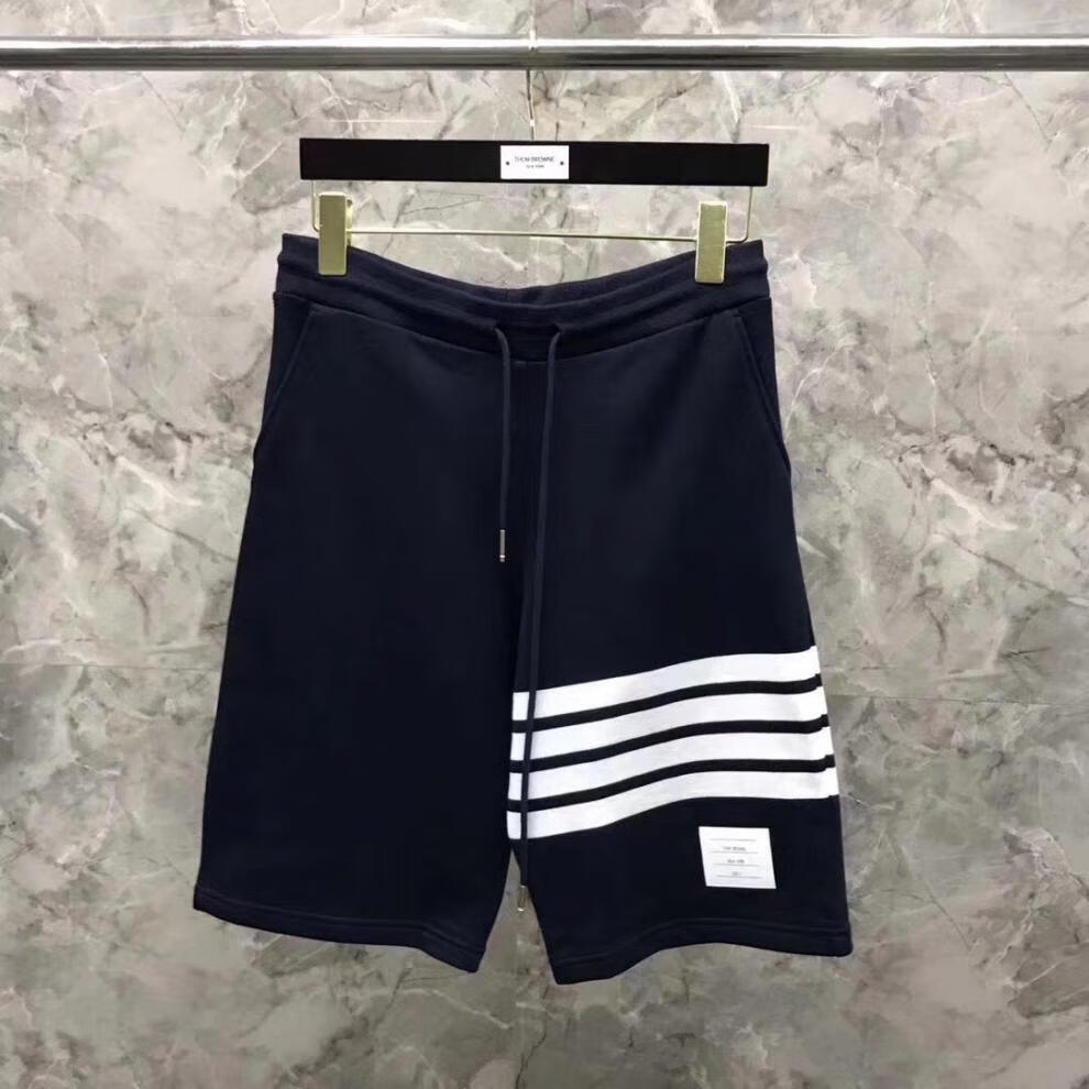 夏季tb短裤男潮流男士中裤夏天宽松休闲运动五分裤薄ins沙滩潮男 象牙