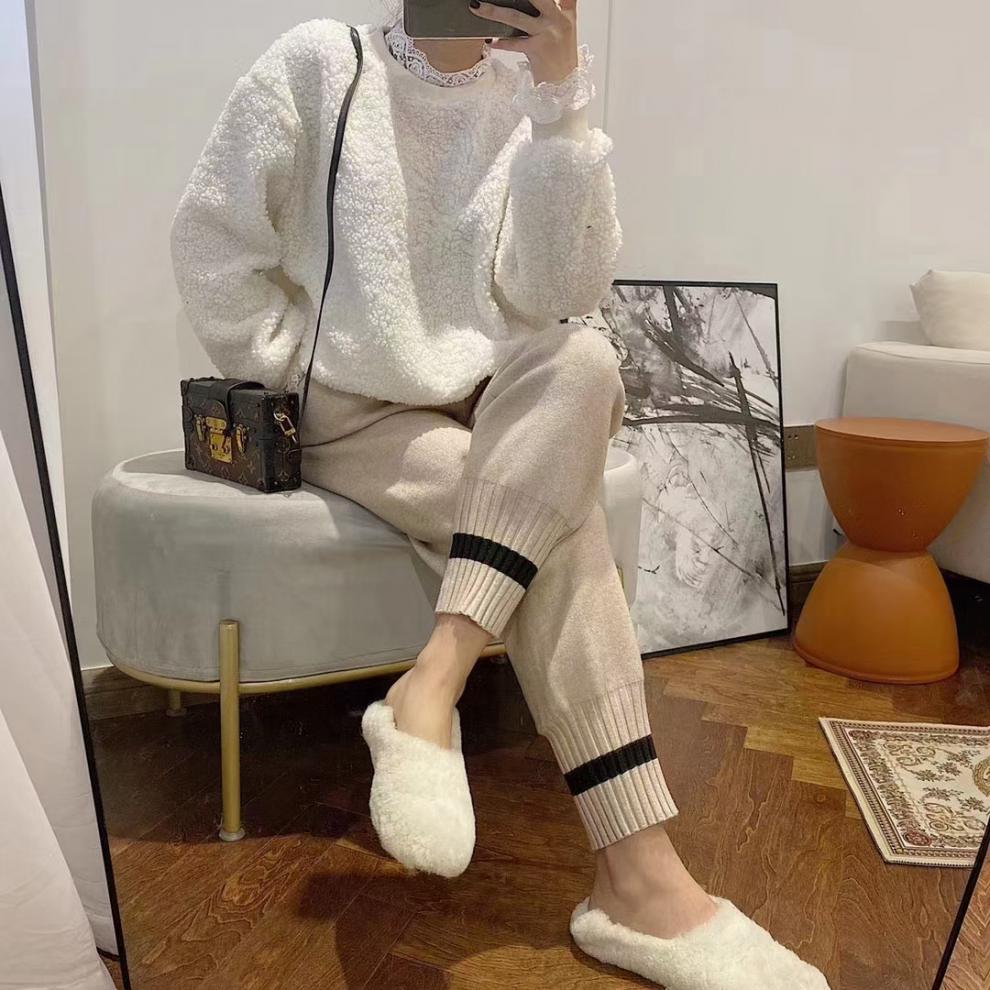 88760-【送运费险】烟管裤九分铅笔裤羊绒女奶奶秋冬打底外穿显瘦束脚裤 UGG黑色 均码(80-145斤均可)-详情图