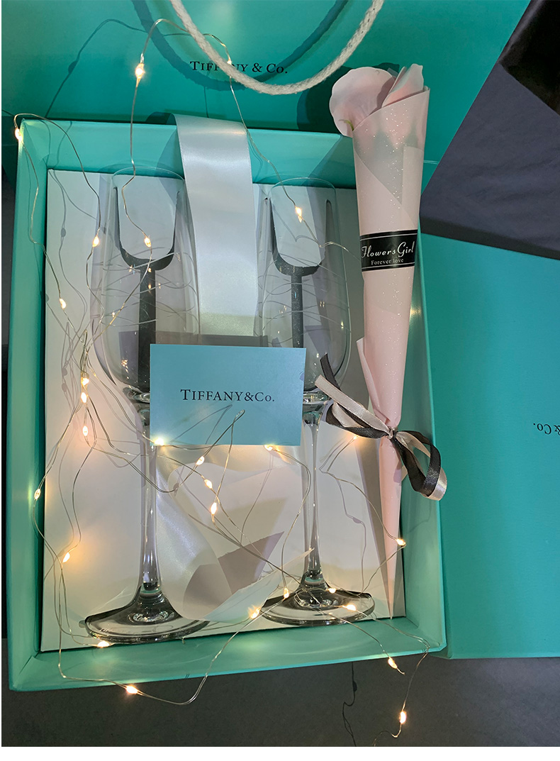 【现货速发】蒂芙尼tiffany水晶香槟红酒杯婚庆伴手礼高脚对杯情侣一