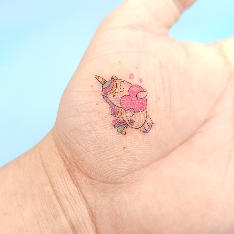 纹身贴儿童女孩水印印花贴纸安全水贴纸纹身卡通手上水贴水公主 海洋