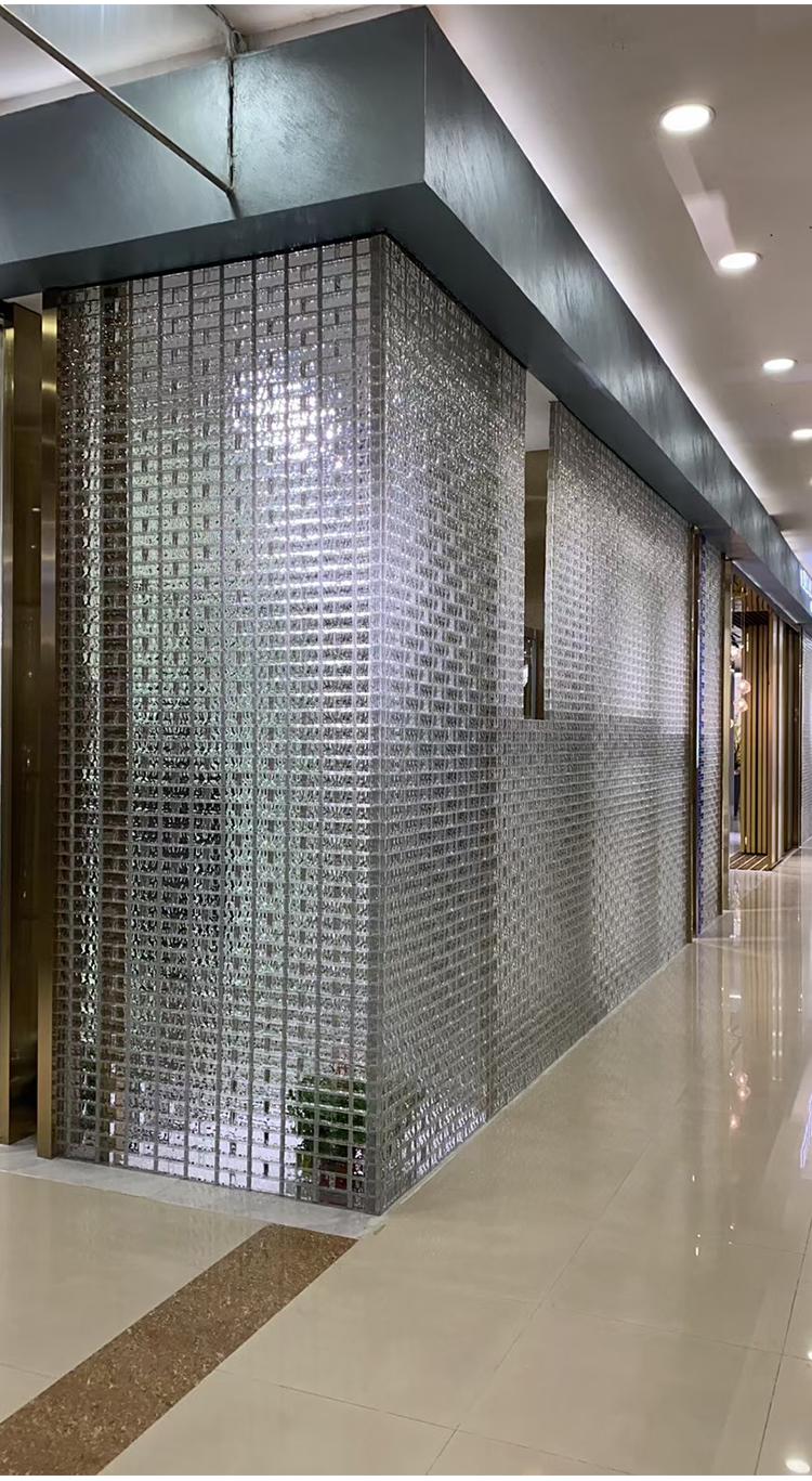 透明玻璃砖隔断背景墙玄关云雾方形空心水晶砖卫生间干湿隔断【图片