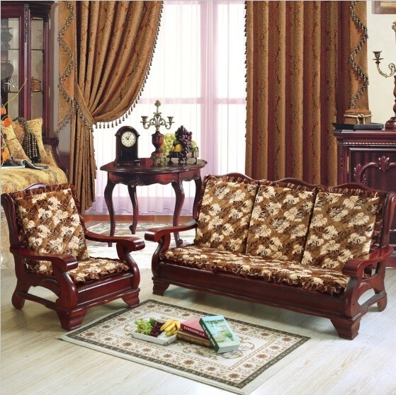 春秋椅坐垫带靠背一体的带靠背连体三人座单人春秋红木椅子实木沙发