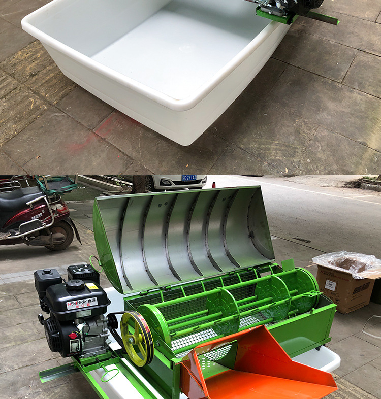 水稻脱粒机家用小型全喂入打稻机小麦打谷机稻谷收割机 自动装袋机