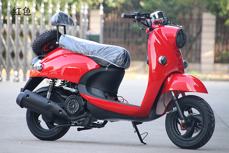 复古小龟王125cc踏板摩托车女装加长越野跑车燃油助力车鬼火迅鹰 米