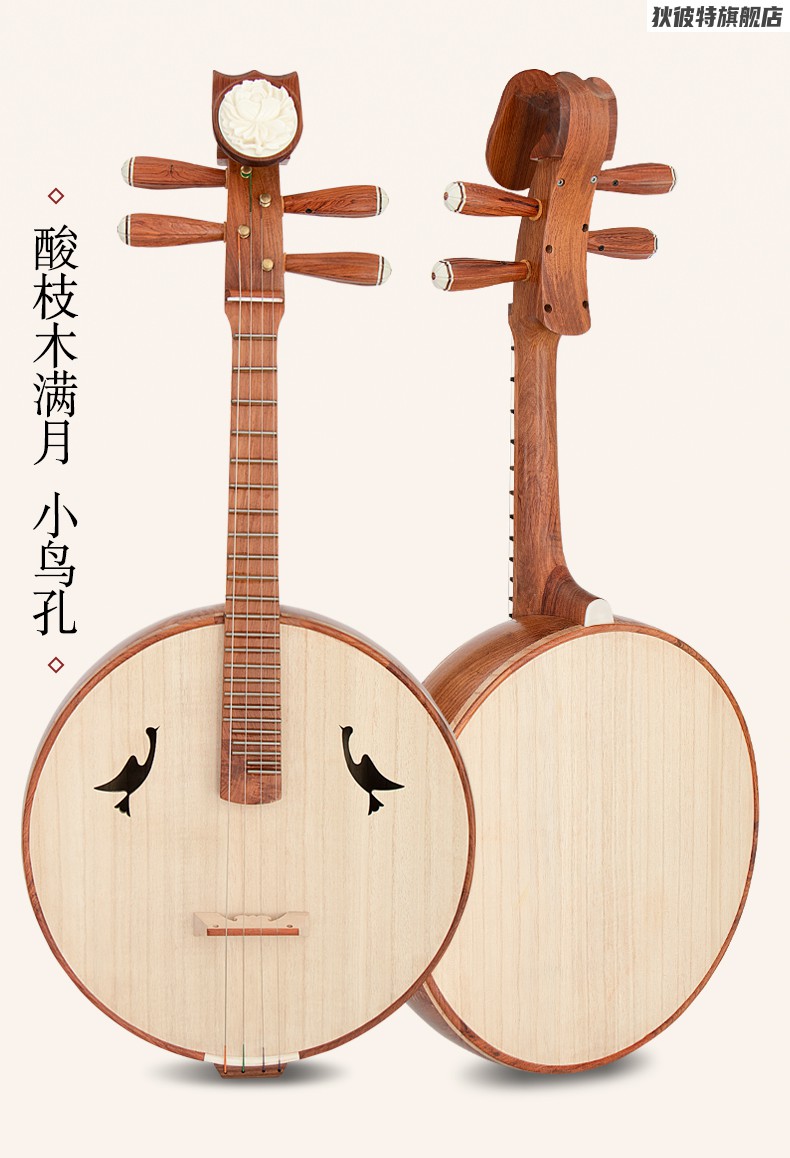 中阮演奏红木 红木中 阮乐器小 阮初学者入门专业考级阮琴花梨木演奏