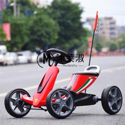儿童波比车宝宝滑步车幼童玩具车13岁小男孩四轮滑行车复古脚踏车红色