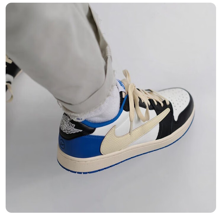 airjordanaj1ts藤原浩闪电倒钩低帮黑白蓝休闲鞋dm7866140dm786614042