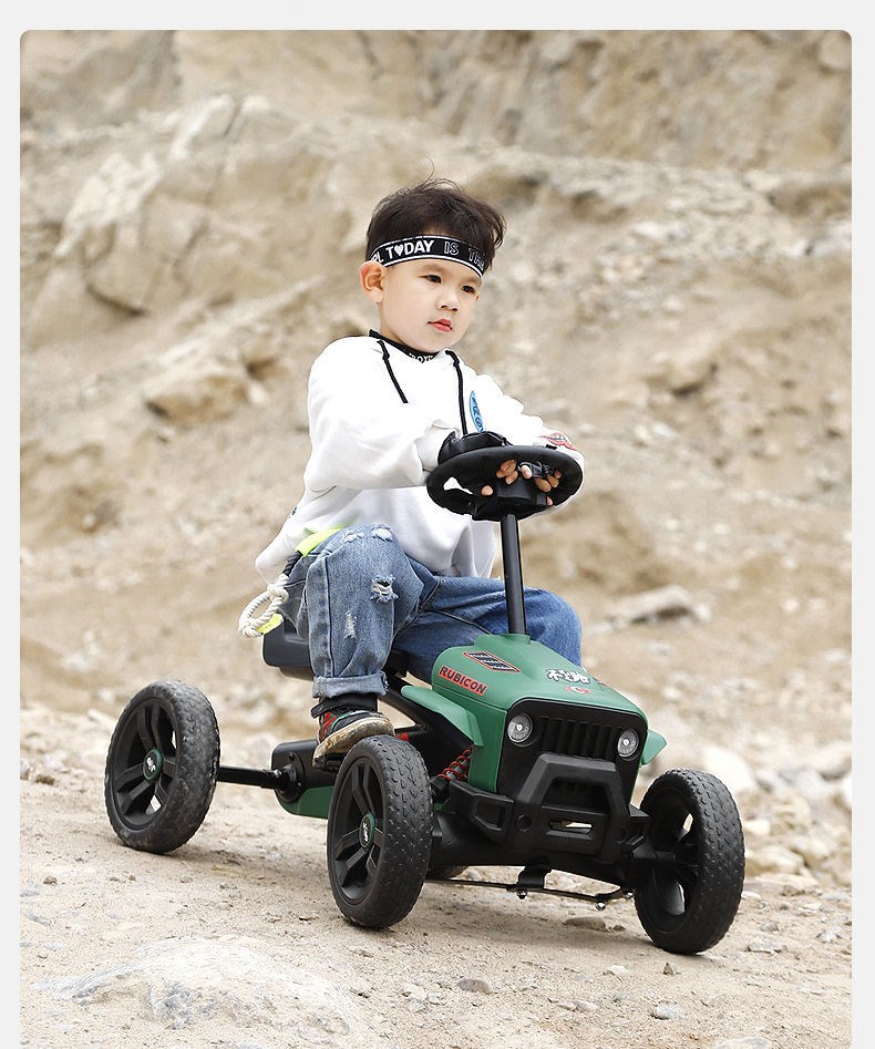 儿童脚踏漂移车卡丁车自行车四轮车骑行可坐人平衡18岁宝宝玩具简配