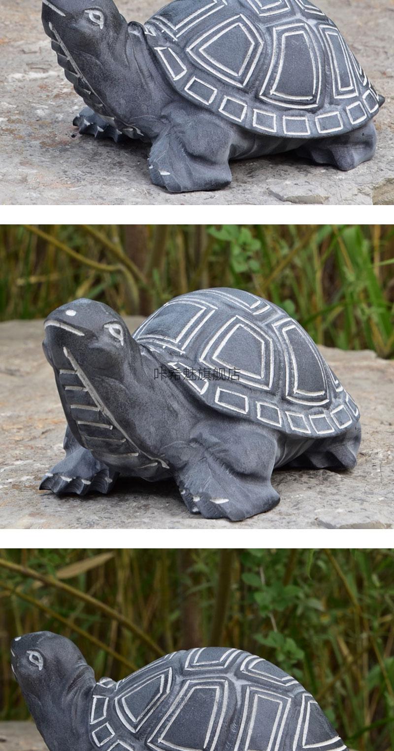 石雕乌龟摆件石雕石头乌龟摆件青石雕刻乌龟庭院鱼缸造景家居装饰石龟