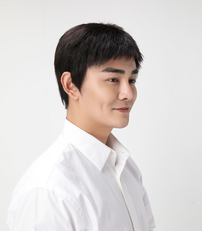 柏依诗假发男短发男士帅气中老年假发套全真发毛寸平头自然透气全头套