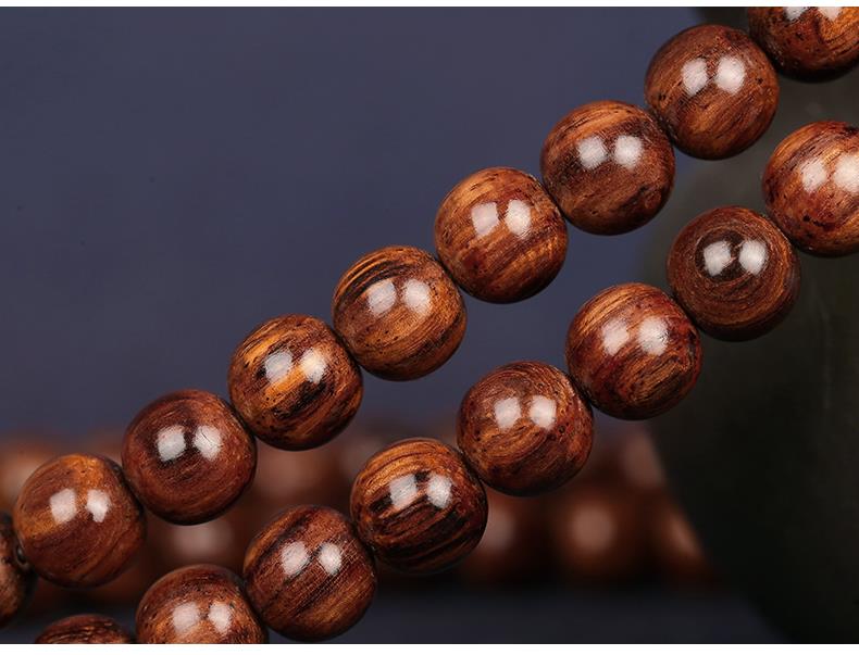 顺纹海南黄花梨8mm108颗海黄手串男文玩佛珠手链女项链孤品10mm900年